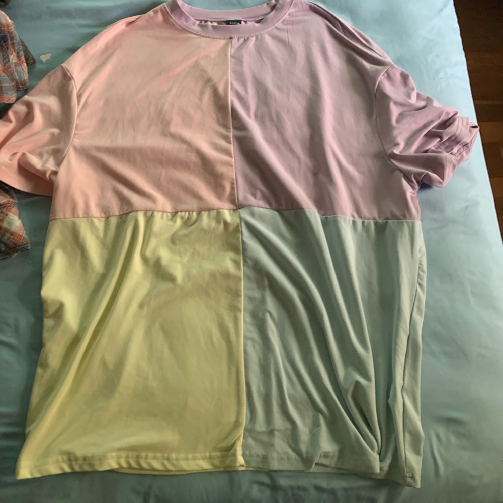 pastel block color shirt